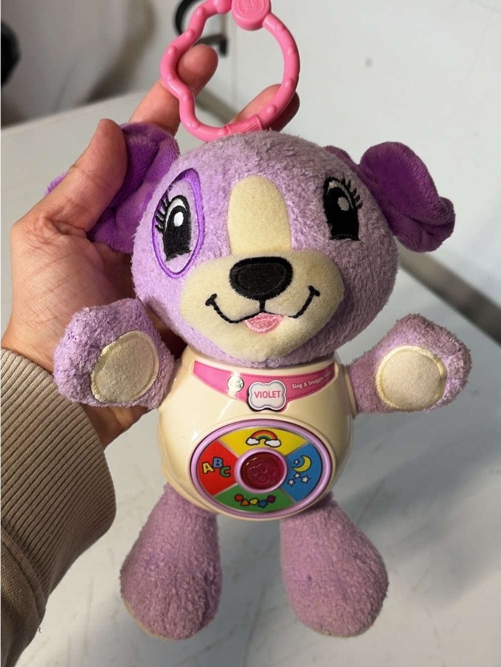 Violet sing and snuggle Plush Learning Puppy toy - Purple Interactive Toy